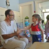 The Berkeley School Photo #4 - Preschool Students being greeted as they begin their day.