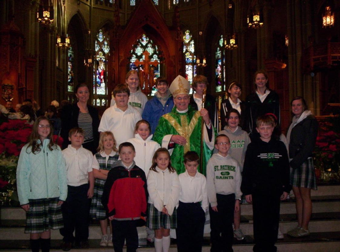 St. Patrick School Photo - During Catholic Schools Week students attended mass with Bishop Foys in Covington.