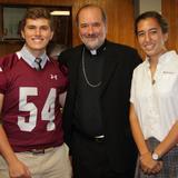 Bishop Stang High School Photo #4 - As a premier Catholic high school in the Diocese of Fall River, we pride ourselves on our Catholic traditions. We also enjoy any opportunity we have to connect with our much-loved Bishop. After celebrating mass with our school, Bishop Edgar da Cunha took a school tour with Student Ambassadors.