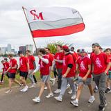 Catholic Memorial Photo #7 - The Sea of Red walks Boston's esplanade