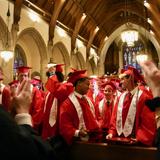 Catholic Memorial Photo #8 - Class of 2025 graduates celebrate after commencement at St. Ignatius church in Chestnut Hill, MA.