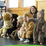 Greenfield Center School Photo #4 - A preschool class acts out their favorite story at the weekly All School gathering. Two preschool classrooms---one for older and one for youngers allow for a great deal of play, growth, experimenting, socializing and learning.