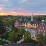 St. John's Preparatory School Photo #4 - View of campus and spire at night.