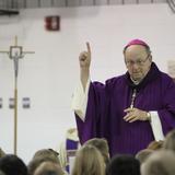 All Saints Catholic School Photo #2 - Bishop Francis Reiss celebrating Mass at All Saints Catholic School in Canton.