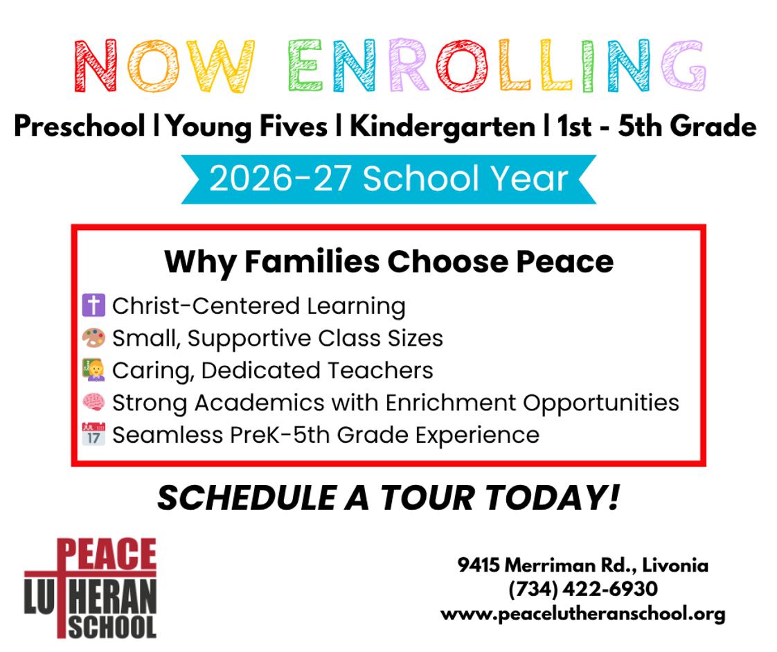 Peace Lutheran School Photo #6 - Now Enrolling for 2026-27 School Year! Call today for a tour :)