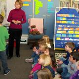 Christ Lutheran School Photo #3 - First grade teacher Mrs. Wasson engaging students in morning activity.