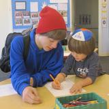 Jewish Community Day School, Inc Dba Jcds Bostons Photo #8 - Middle School and Lower School students work together on one of many Buddy Program activities.