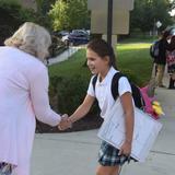 Rumson Country Day School Photo #5 - Students are greeted each morning as they enter the school building.