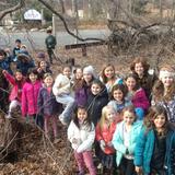 Love Of Learning Montessori Photo - Elementary children in the woods for recess