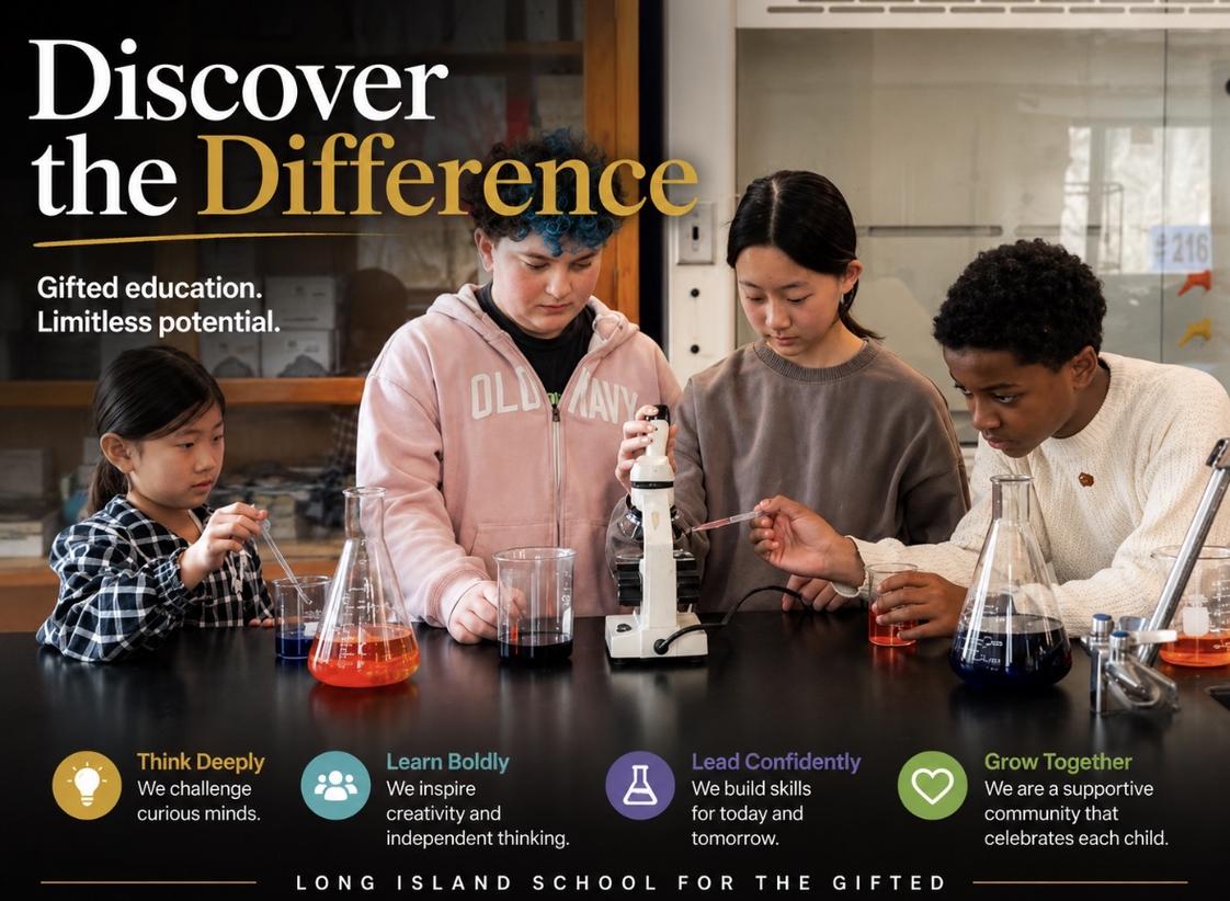 Long Island School For The Gifted Photo #1 - Is your child bored? At LISG, students are accelerated 1-3 years. Email admissions@lisg.org for information and visit lisg.org