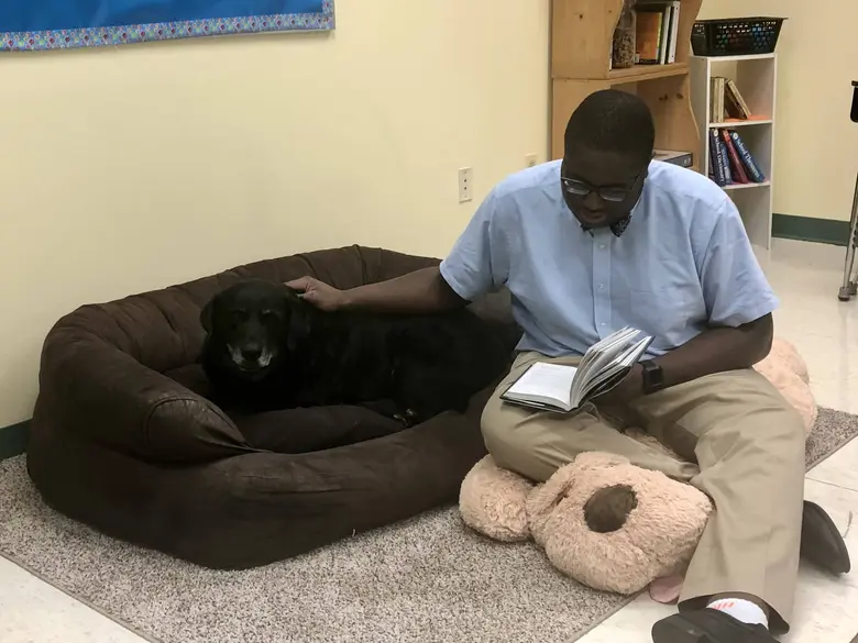 Maplebrook School Photo #2 - Reading with Dogs improved comprehension.