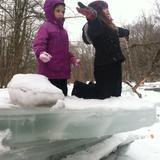 Mountain Road School Photo #3 - Middleschoolers examine the ice on the Kinderhook Creek in the Mountain Road woods