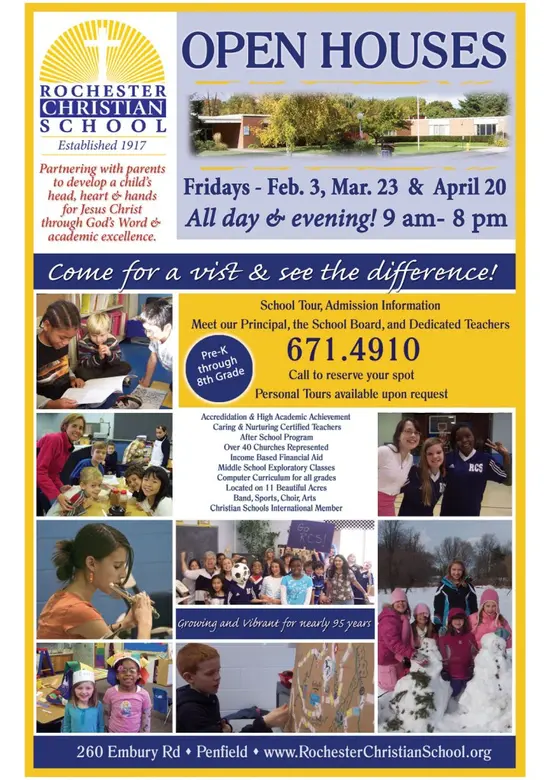 Rochester Christian School Photo - Open Houses