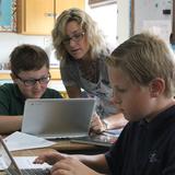Grace Christian School Photo #7 - 4th grade using Chromebook laptops