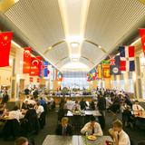 The Gow School Photo #10 - Dining Hall (flags represent the 26 countries that students come from)