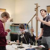 Greensboro Montessori School Photo #19 - Science olympiad challenges, such as making a Rube Goldberg machine, provide experiential scientific learning for Junior High students.