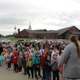 East Richland Christian Schools Photo #7 - Elementary students gather outside the High School for See You at the Pole.