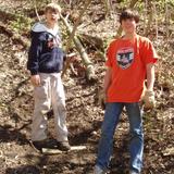 The Good Shepherd Catholic Montessori Photo #2 - Queen of Angels middle school students are building a trail in the school's wooded area.
