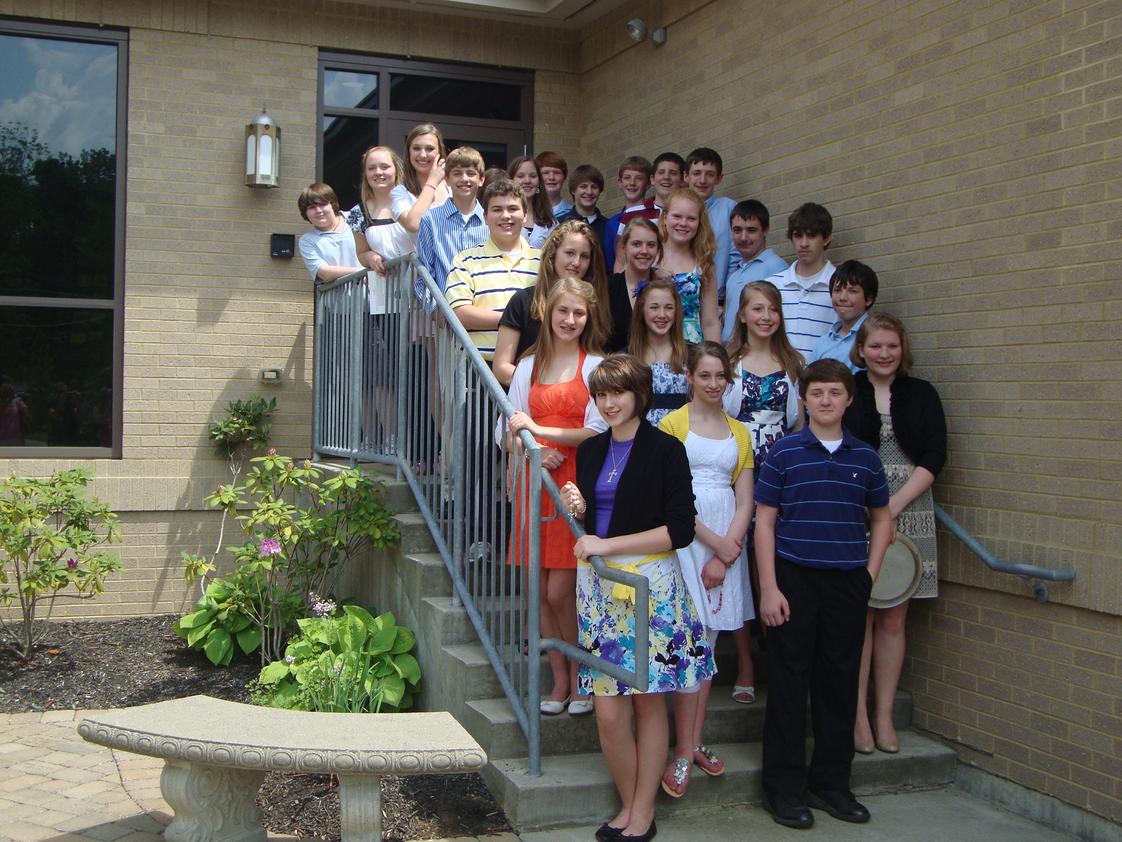 St. Louis School Photo #1 - Eighth grade leadership during the annual school May Crowning Ceremony has special meaning for our students.
