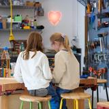 Buckingham Friends School Photo - Middle School Students in the Woodshop | Photo credit: Ralph "Ozzie" Oswald