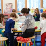 Buckingham Friends School Photo #5 - Lower School students in the Art Studio | Photo credit: Ralph "Ozzie" Oswald