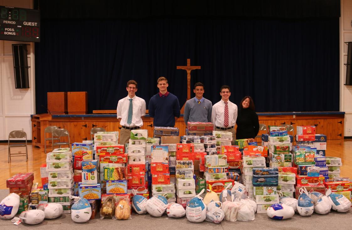 Devon Preparatory School Photo #1 - Each year members of Devon Prep's Christian Action Program (CAP) collects and delivers thousands of food items to an inner city community center for Thanksgiving.