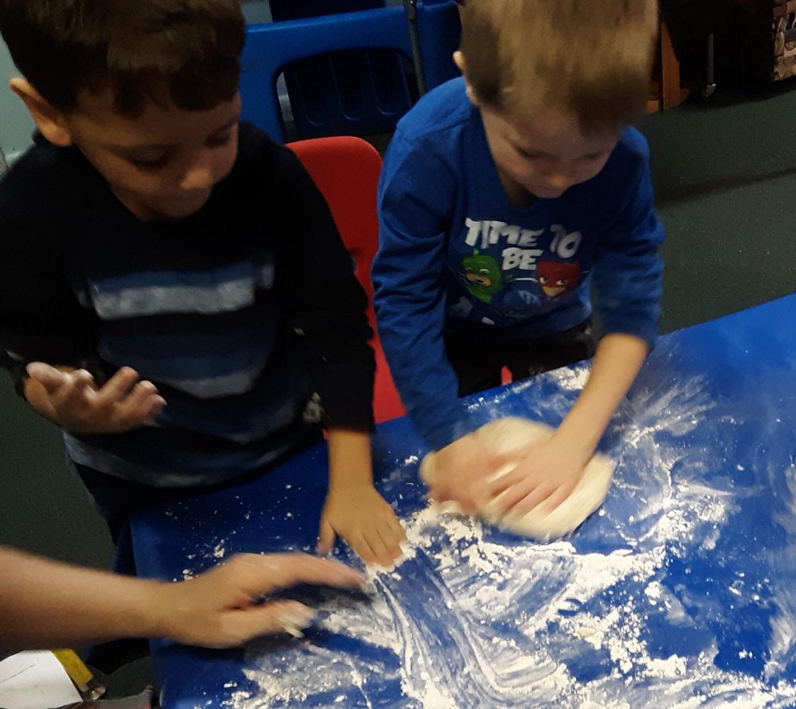 The Nicholas School Photo - We are always creating! Today it was homemade bread.We mixed the dough and had a great time kneading it.