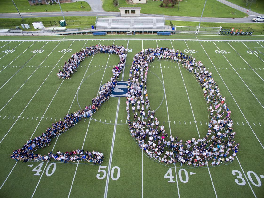 Grace Christian Academy Photo #1 - The GCA student body gathered on August 17, 2017, to commemorate the 20th birthday of Grace Christian Academy.