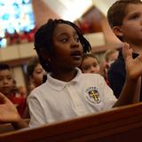 Calvary Episcopal Preparatory Photo #10 - Students start their morning off with either Chapel or Christian Character Education (CCE). Chapels are student lead and students learn sign language to all of the praise songs.