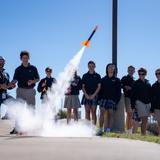 Liberty Christian School Photo #6 - Middle School students launching rockets that they built in Liberty's STEM lab.