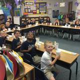 St. James Day School Photo #4 - First grade finishes their ready of "Freckle Juice" with a FRECKLE JUICE PARTY.