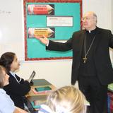 St. Thomas Aquinas Catholic School Photo #6 - St. Thomas Aquinas Catholic School students visit with Bishop Kevin Farrell.