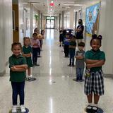 St. Helen Catholic School Photo #3 - Pk classes lining up to head to PE class.
