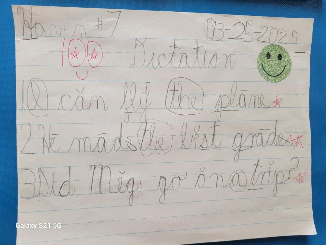 Strickland Christian School Photo #1 - Kindergarten Sentence Dictation in March