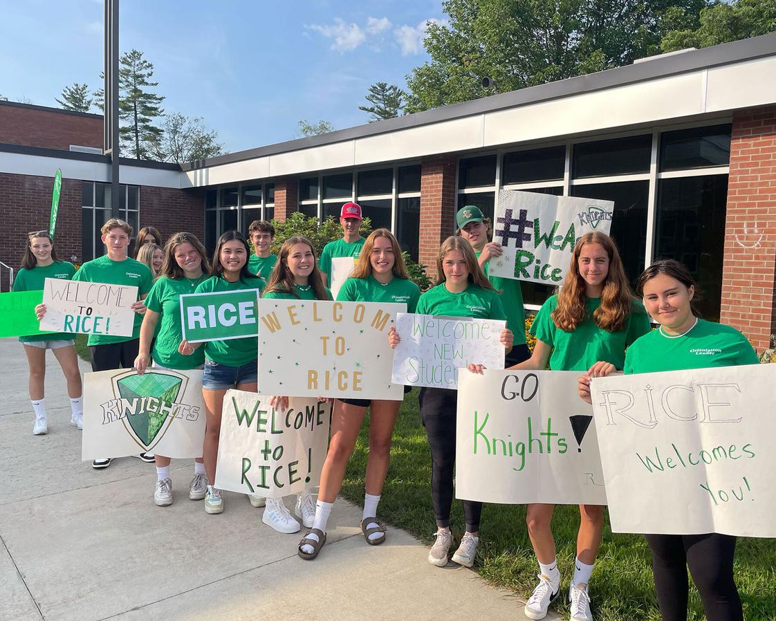 Rice Memorial High School Photo #1 - Students come from all over Vermont to attend Rice. We know joining a new school can be intimidating, but we have events and activities geared toward helping students feel welcome and at home. Here upperclassmen welcome new students during orientation.