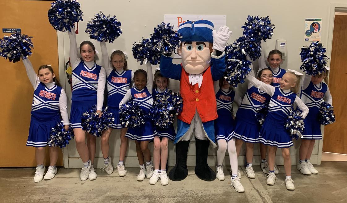 Buford Road Christian Academy Photo #1 - Pat The Patriot joins our cheer squad at our season opening games.