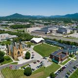 Roanoke Catholic School Photo #2 - A look over the Roanoke Catholic School campus and the surrounding area. Roanoke is located in the heart of the Blue Ridge Mountains and has the perfect balance between city and nature.