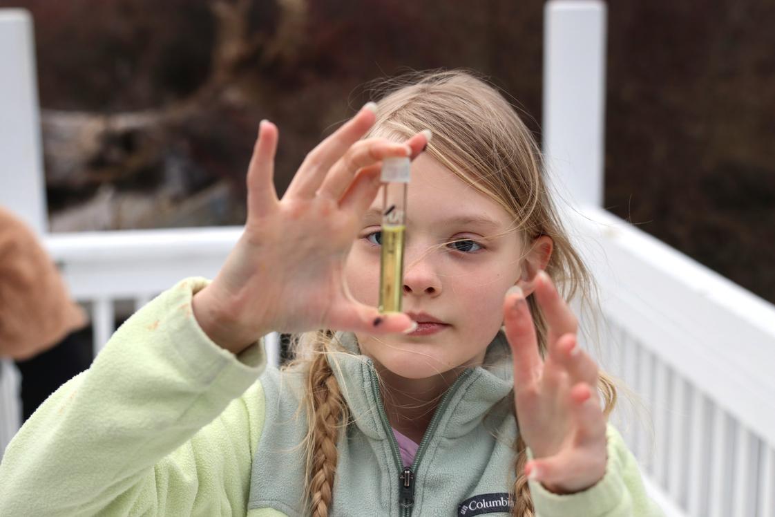 Saint George's School Photo #1 - 4th grade students completing water testing samples in the Little Spokane River that runs through campus.