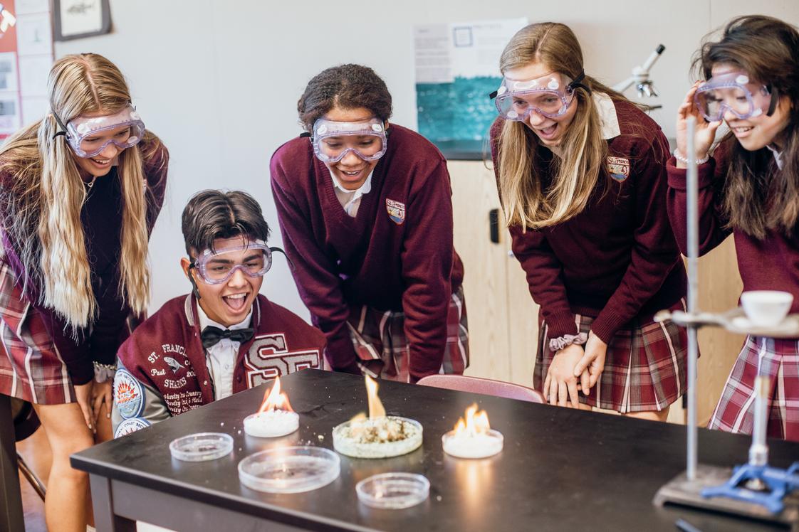 St. Francis High School - Salesian College Preparatory Photo - Experience the biomedical science pathway or computer science in a small, personal learning environment. We have a 12:1 student-teacher ratio and class sizes averaging 20.
