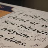 Fairfax Christian School Photo #9 - Each year, students sign the honor code banner that adorns the halls of our school as a reminder of their commitment to honor and excellence.