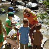 Crestmont School Photo #3 - 4/5 teacher Dianne Driscoll with mixed-age student group at Alvarado Park on Earth Day.