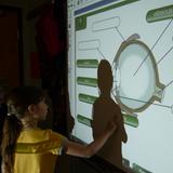 Eastmont School Photo - Student works on SmartBoard