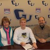 Victory Christian Academy, Inc Photo - Senior Evan Duey signs an athletic scholarship with Cornerstone University!