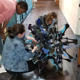 Waldorf High School Of Massachusetts Bay Photo #4 - Students put the final touches on a work of art created in the math-inspired sculpture immersive course. During immersives week students take a break from their regular classes and spend the week diving deep into one focused course.