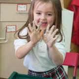 The Covenant School Photo #4 - You know you are having fun when your hands get this dirty in PreK!