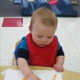 Stratford KinderCare Photo #4 - Even at a young age, children engage in creating process art