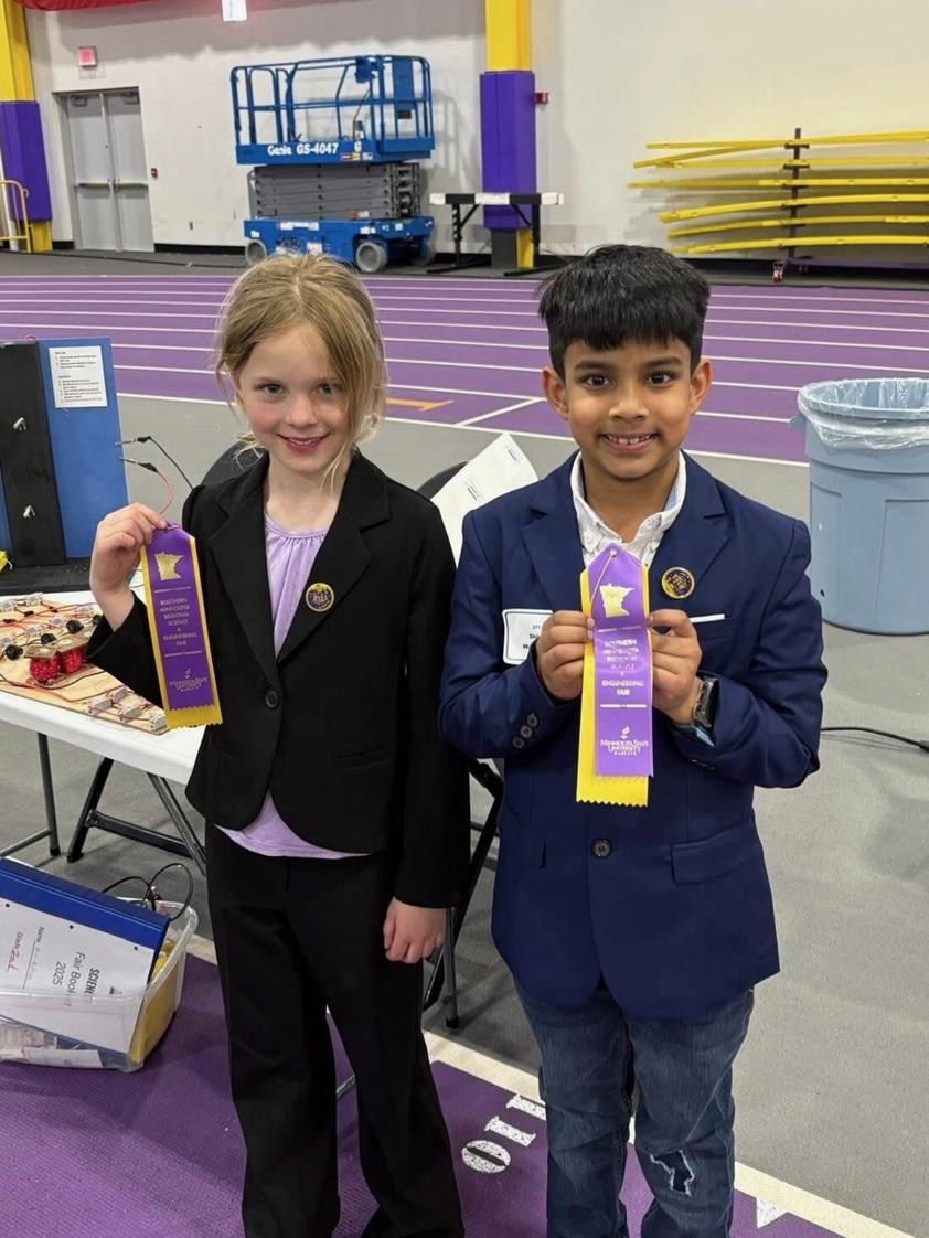 Cyprus Classical Academy Photo - 1st place winners -3rd grade Science and Engineering Fair 2025