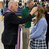 St. Patrick Catholic High School Photo #9 - Students receive their ashes on Ash Wednesday during school mass.