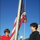 St. Johns Lutheran School Photo - Raising the American and Christian flags to begin the day at St. John's Lutheran School.