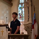 Episcopal Day School of St. Matthew Photo #8 - An eighth grader stands at the lectern after his Eighth Grade Chapel Talk